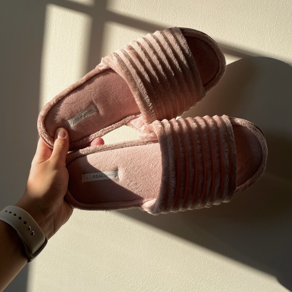 velvet pink slippers, from Pick ‘n Pay (South African brand)
